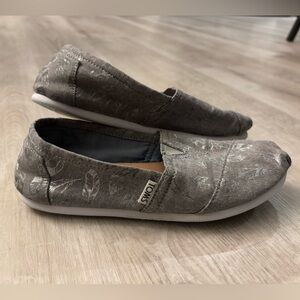 Toms Classic Canvas Alpargata - Grey/Silver Feather - 7